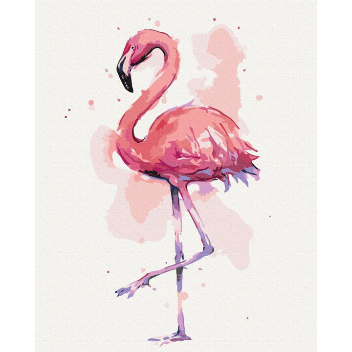 Glezna pēc numuriem uz audekla "Akvareļu Rozā Flamingo" | 40x50 cm ART