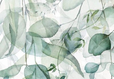 Maal akrüülklaasil roheliste lehtedega - Delicate touch of nature, 151038 Artgeist