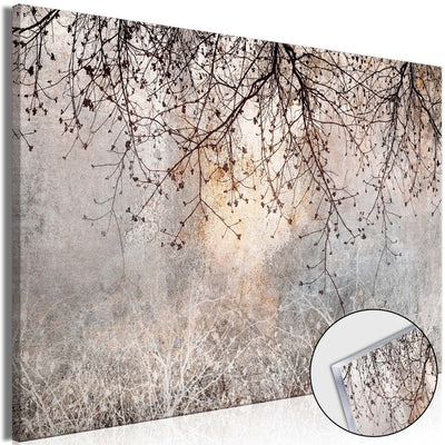 Glezna uz akrila stikla - Smalki zariņi ar ziediem rīta krāsās, 151506 Artgeist