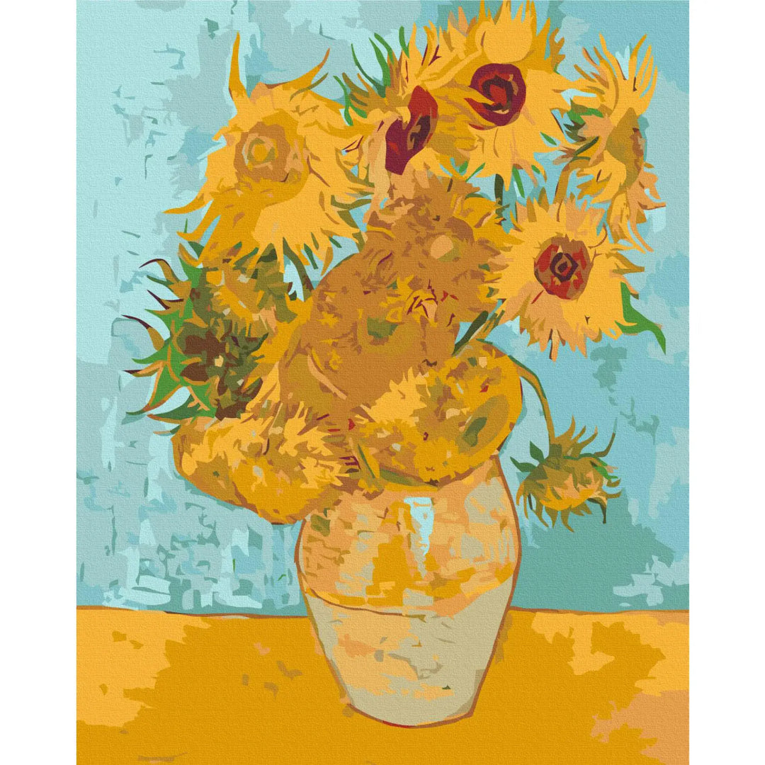 Glezna "izkrāso pēc numuriem" -  Van Goga saulespuķes | 40x50 cm ART