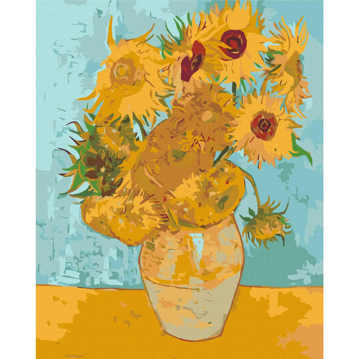 Glezna "izkrāso pēc numuriem" -  Van Goga saulespuķes | 40x50 cm ART