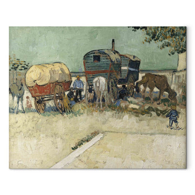 Gleznas reprodukcija (Vinsents van Gogs) - Čigānu nometne, zirgu pajūgs G ART