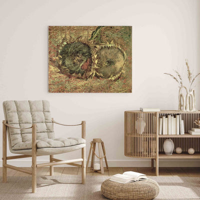 Gleznas reprodukcija (Vinsents van Gogs) - Divas grieztas saulespuķes G ART