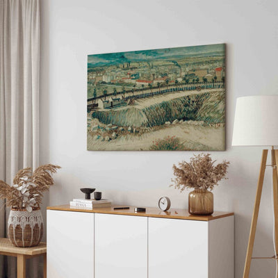 Gleznas reprodukcija (Vinsents van Gogs) - Industriālā ainava Parīzes nomalē netālu no Monmartra G ART