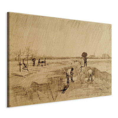Reproduction of painting (Vincent van Gogh) - Cemetery in the rain g Art