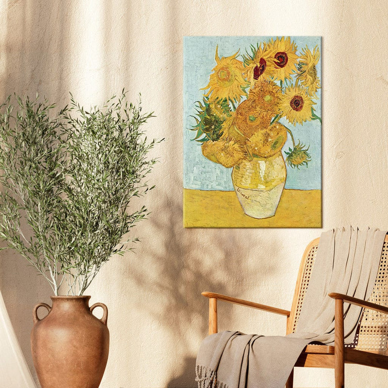 Gleznas reprodukcija (Vinsents van Gogs) - Klusā daba: Vāze ar divpadsmit saulespuķēm III G ART