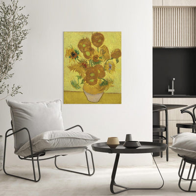 Gleznas reprodukcija (Vinsents van Gogs) - Klusā daba - vāze ar piecpadsmit saulespuķēm G ART