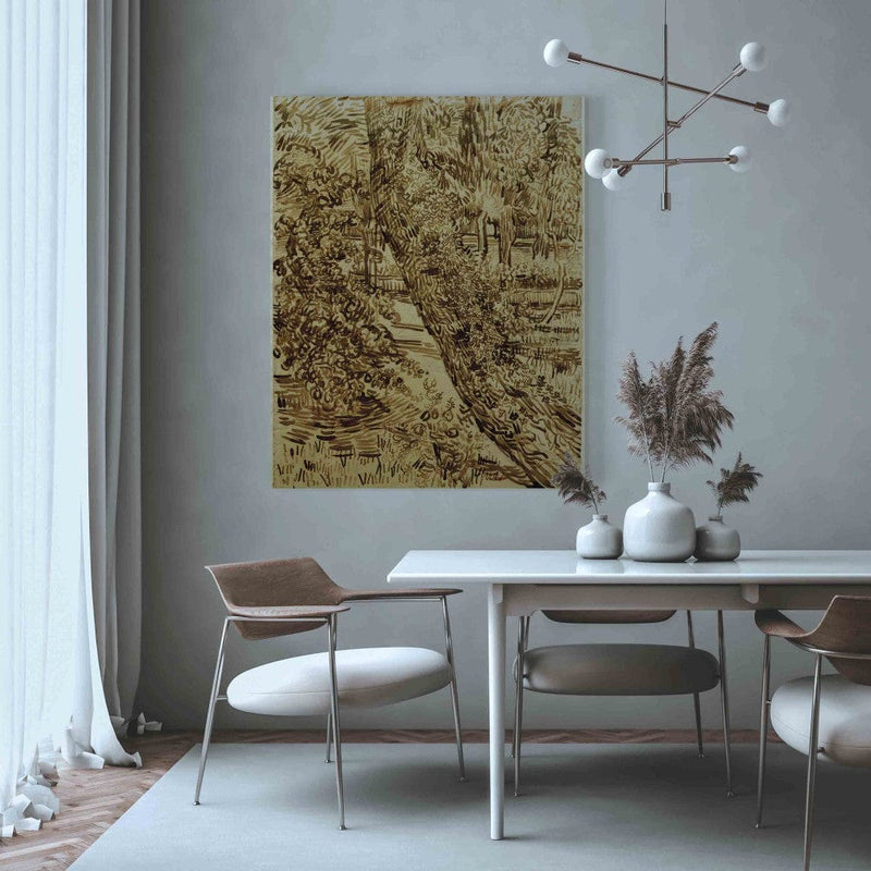 Gleznas reprodukcija (Vinsents van Gogs) - Koks ar efeju dārzā G ART