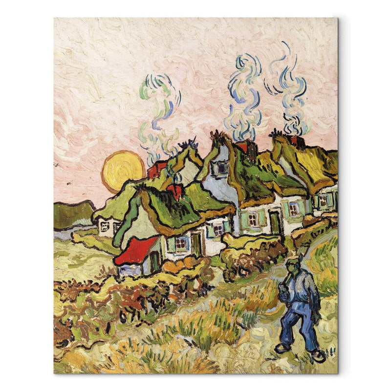 Gleznas reprodukcija (Vinsents van Gogs) - Lauku mājas saulrietā G ART