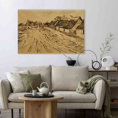 Maalauksen lisääntyminen (Vincent Van Gogh)-Les Saintes-Maresdela-MER-alueen talojen jono G Art