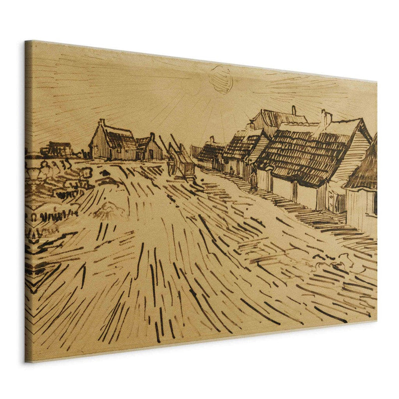 Maali reprodutseerimine (Vincent Van Gogh)-majade järjekord Les Saintes-Merdela-Mer piirkonnas G Art