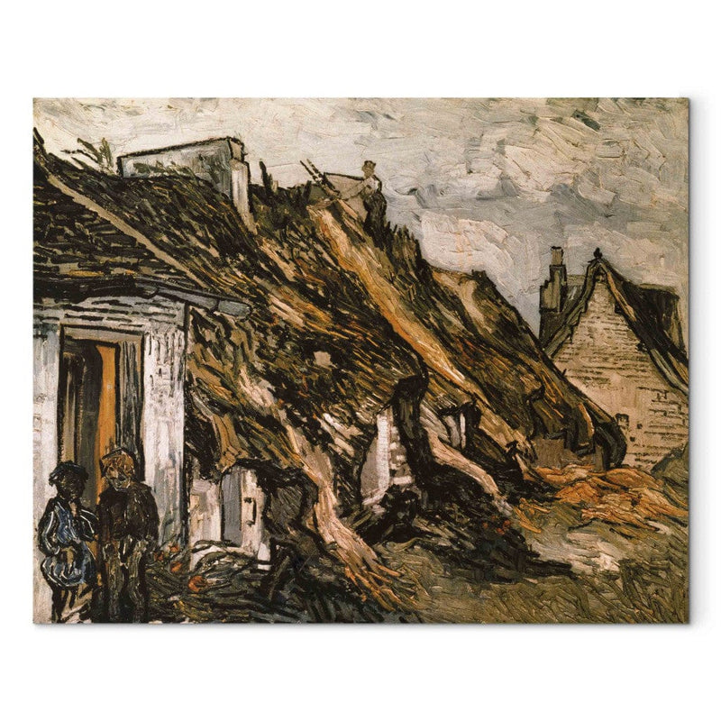 Reproduction of painting (Vincent van Gogh) - coniferous houses in Chaponval (Chaponval) G Art