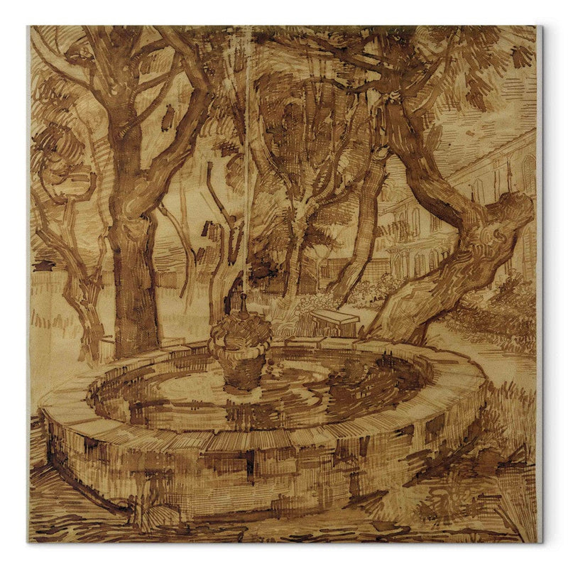 Reproduction of painting (Vincent van Gogh) - a fountain in the garden g Art