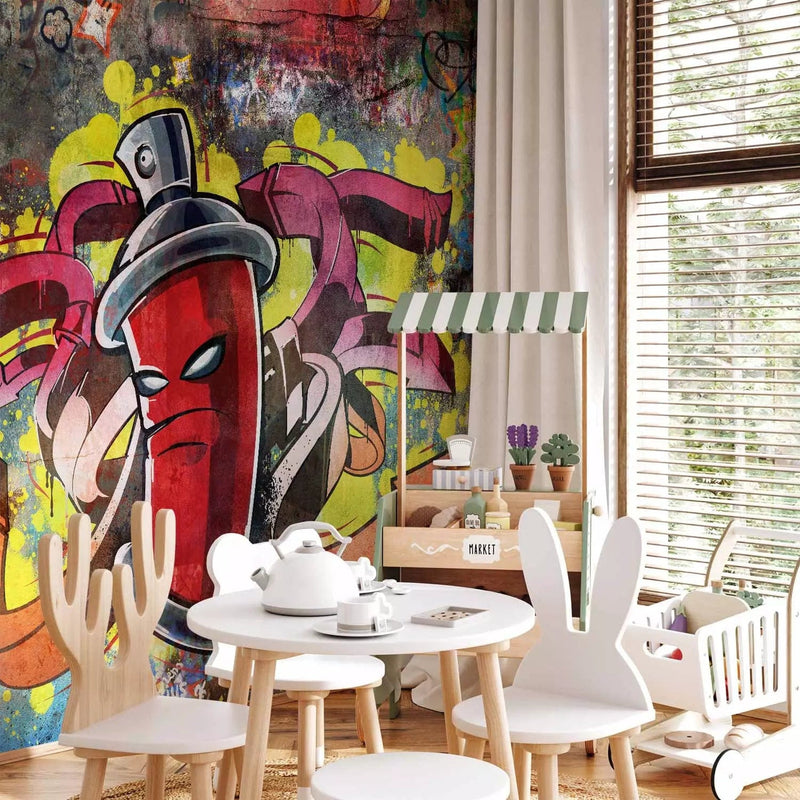 Wall Murals youth room with graffiti and red balloon, 60548g-art