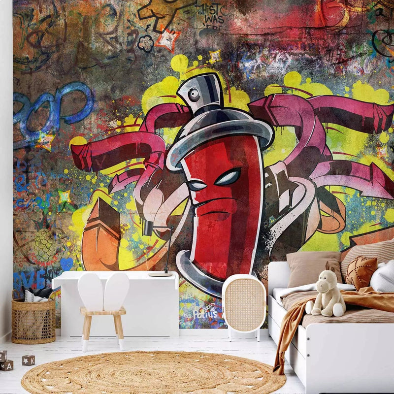 Wall Murals youth room with graffiti and red balloon, 60548g-art