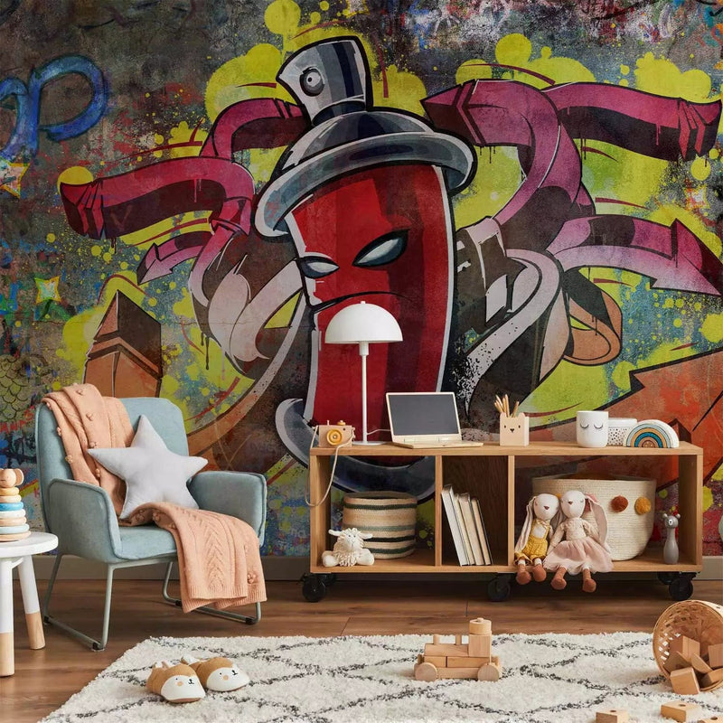 Wall Murals youth room with graffiti and red balloon, 60548g-art