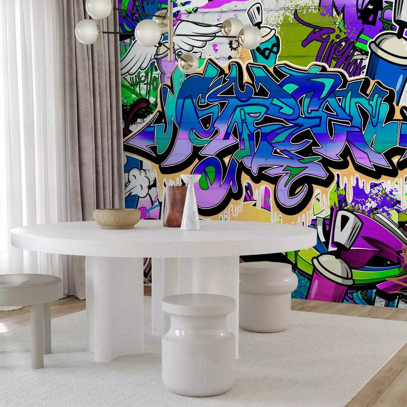 Wall Murals with street graphite in purple - 60547 - different sizes G -art