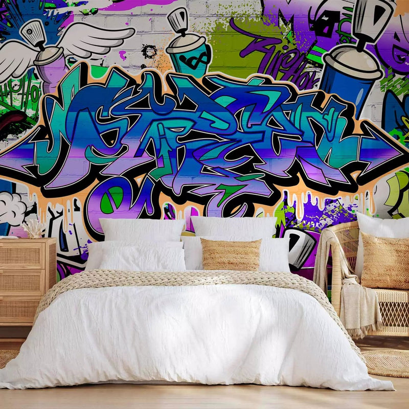 Wall Murals with street graphite in purple - 60547 - different sizes G -art