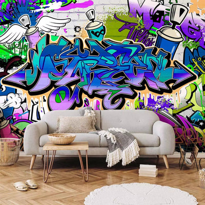 Wall Murals with street graphite in purple - 60547 - different sizes G -art