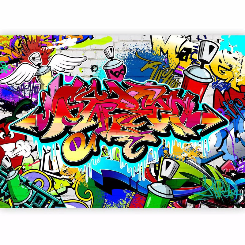 Wall Murals with street graffiti in red - 60763 - a better choice for G-ART