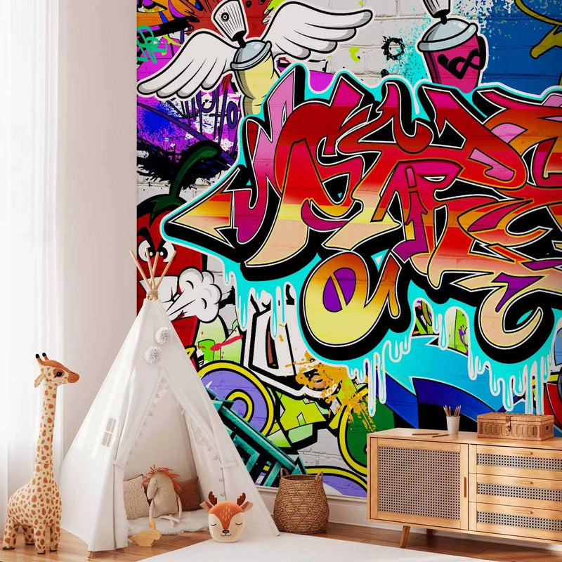 Wall Murals with street graffiti in red - 60763 - a better choice for G-ART