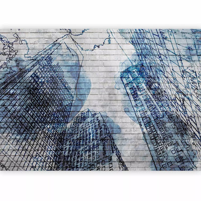 Graffiti Wall Murals With New York Architecture and Ink effect, 60759 G-Art