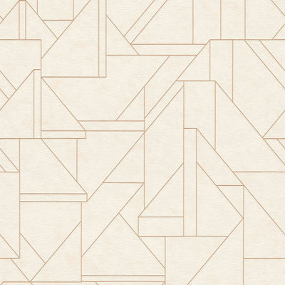 Grafiskas tapetes ar modernu līniju rakstu, krēmkrāsā, 1374015 AS Creation