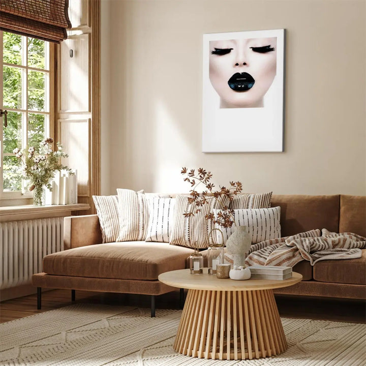Canvas-taulut Mustat huulet (x 1)