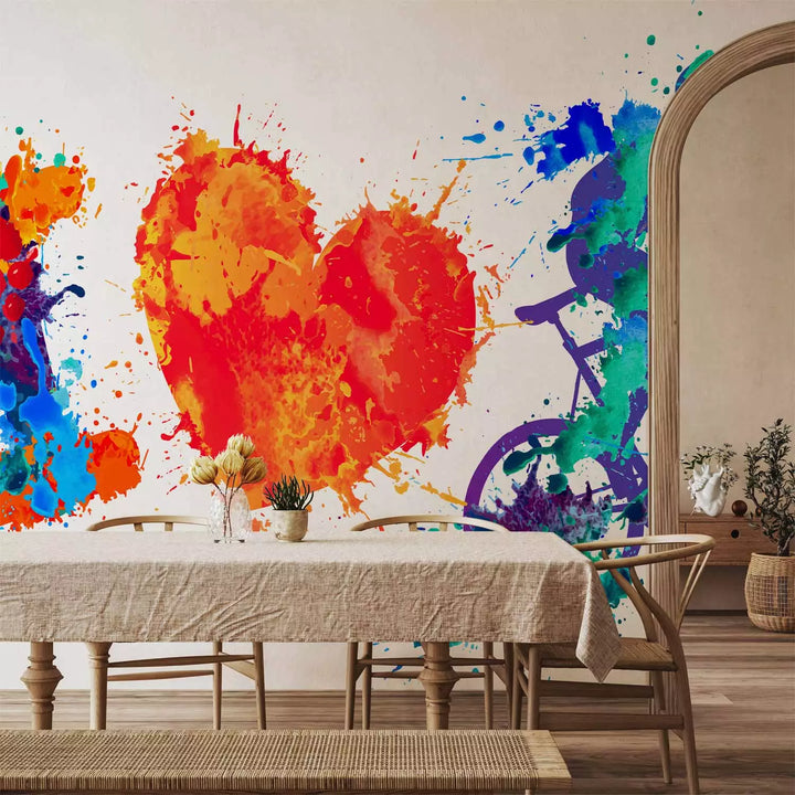 Fototapetai - Dviratininkas ir širdis, 150975