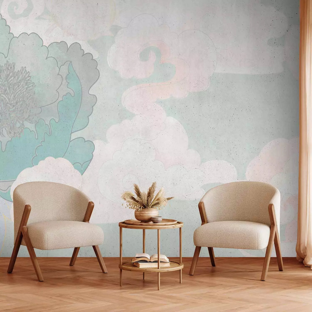 Valokuvatapetti pioni sinisissä sävyissä - Fine Peony, 142433