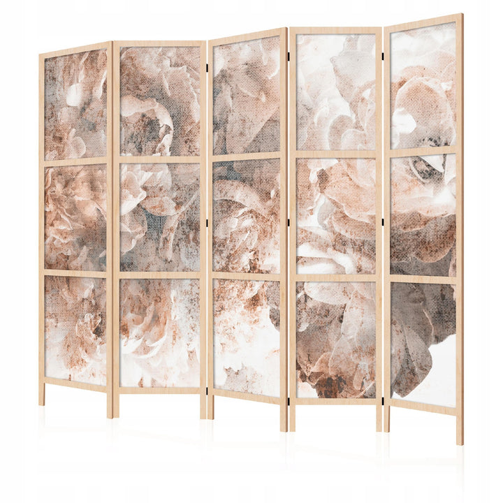 Japāņu aizslietnis, vienpusējs 225x172, Abstrakts ziedu motīvs siltos bēšos toņos L-ART