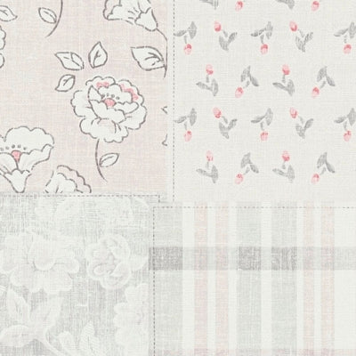 Kantrī stila tapetes ar ziedu rakstu: pelēkā un rozā krāsā - 1373007 AS Creation