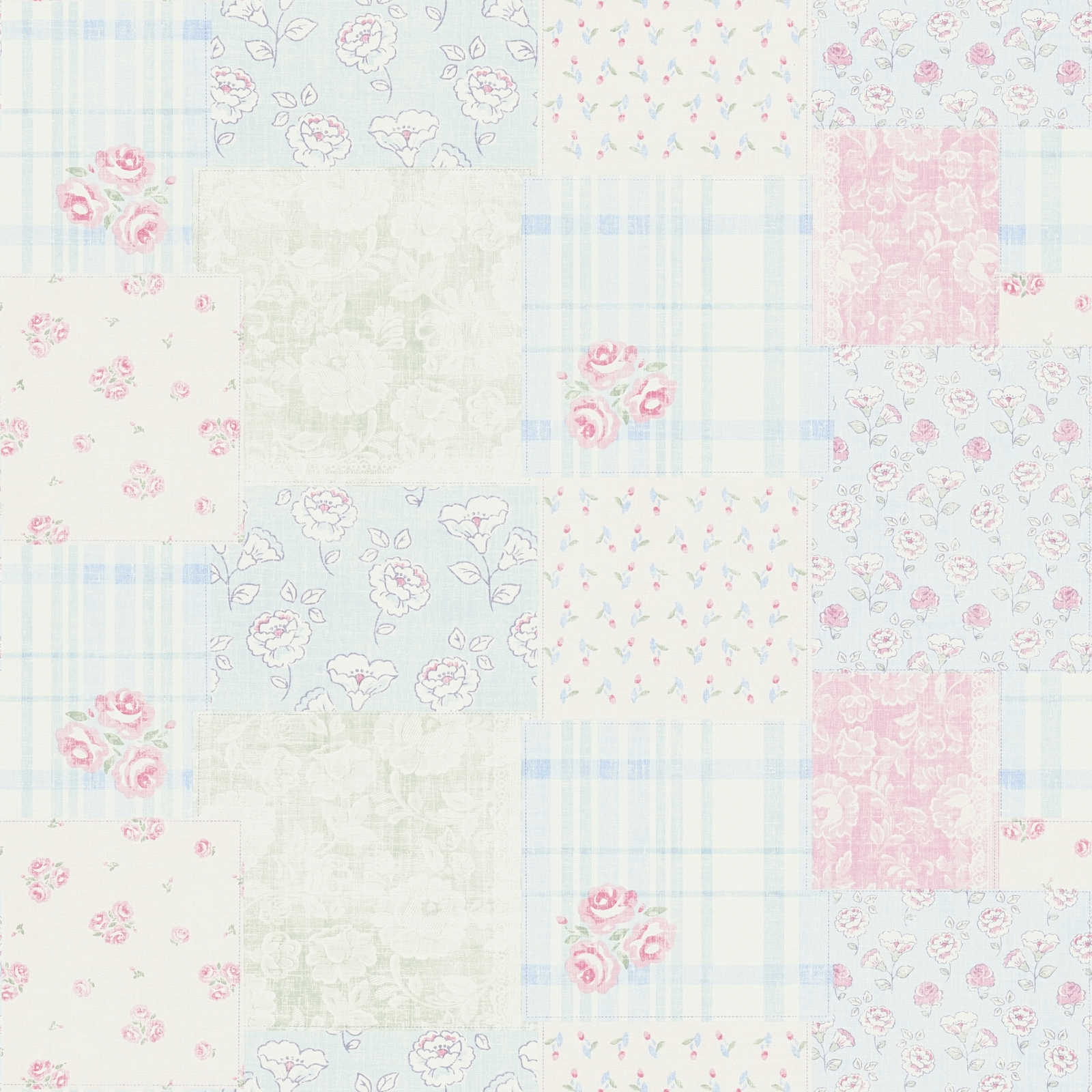 Kantrī un retro stila tapetes ar ziedu rakstu: zilā, rozā - as 390661 AS Creation