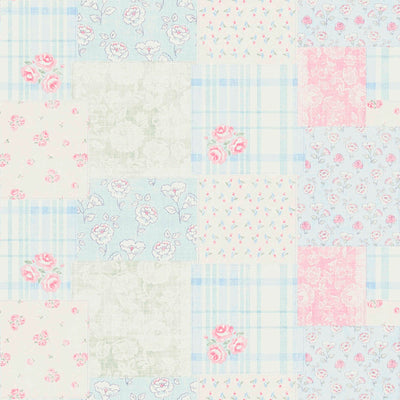 Kantrī stila tapetes ar ziedu rakstu: zilā, rozā - 1373005 AS Creation