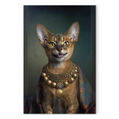 Glezna - Abesīnijas kaķa portrets ar zelta kaklarotu, 150222 Tapetenshop.lv