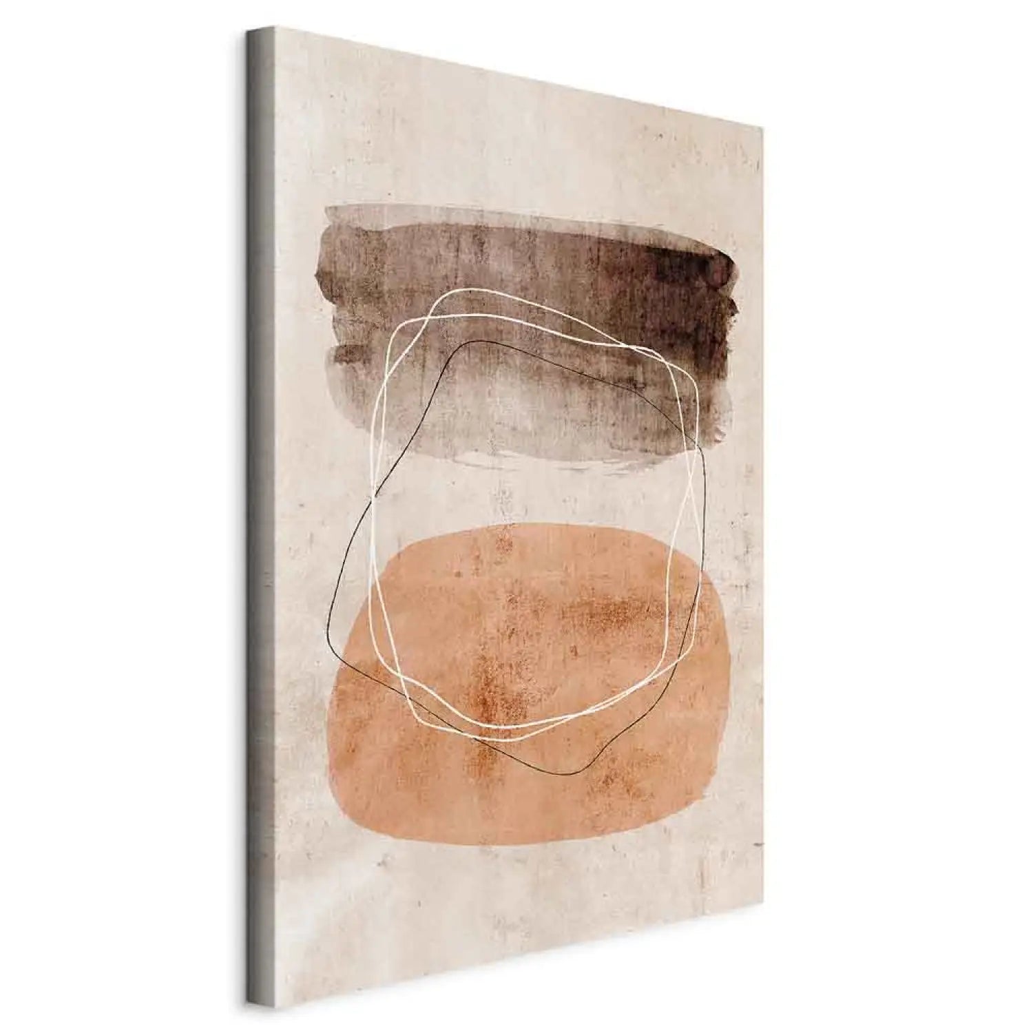 Kanva - abstrakcija boho stilā - Vibrējoši skaitļi, 131757, brūnā krāsā ART XL