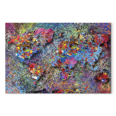 Kanva – abstrakta pasaules karte - Džeksona Polloka iedvesma, 92599, (x1) G-ART.