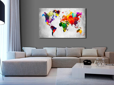 Kanva - abstrakta pasaules karte, Krāsainā revolūcija, 94549, (x1) G-ART.