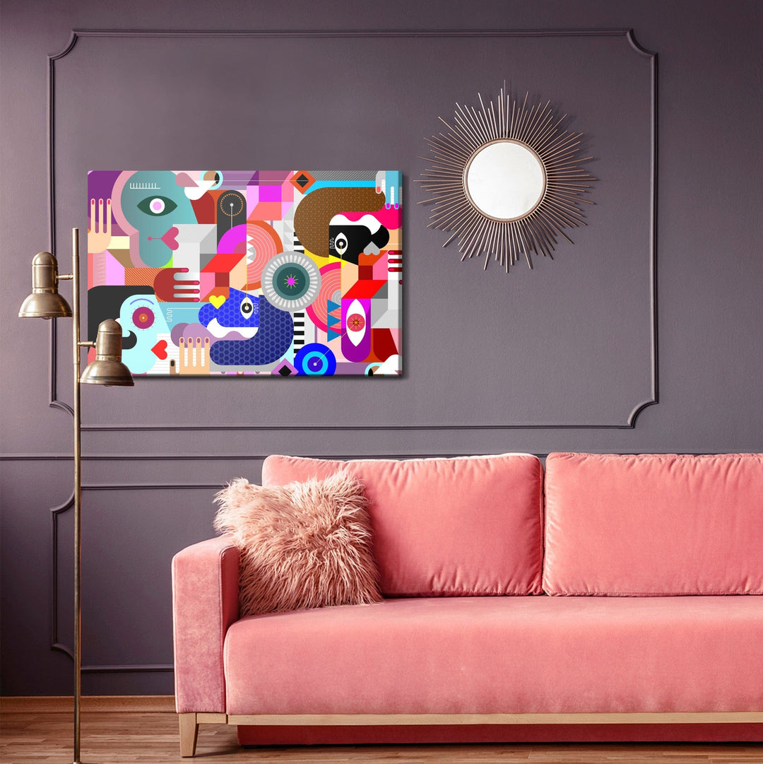 Kanva - Abstraktas krāsainas sejas, N-891 X-ART