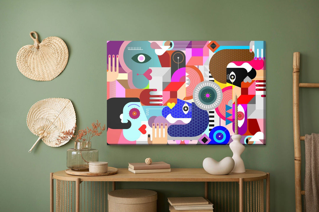 Kanva - Abstraktas krāsainas sejas, N-891 X-ART