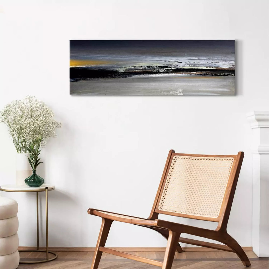 Mākslinieciska Glezna "Jūras Elegance" – Pelēka Ainava ART XL