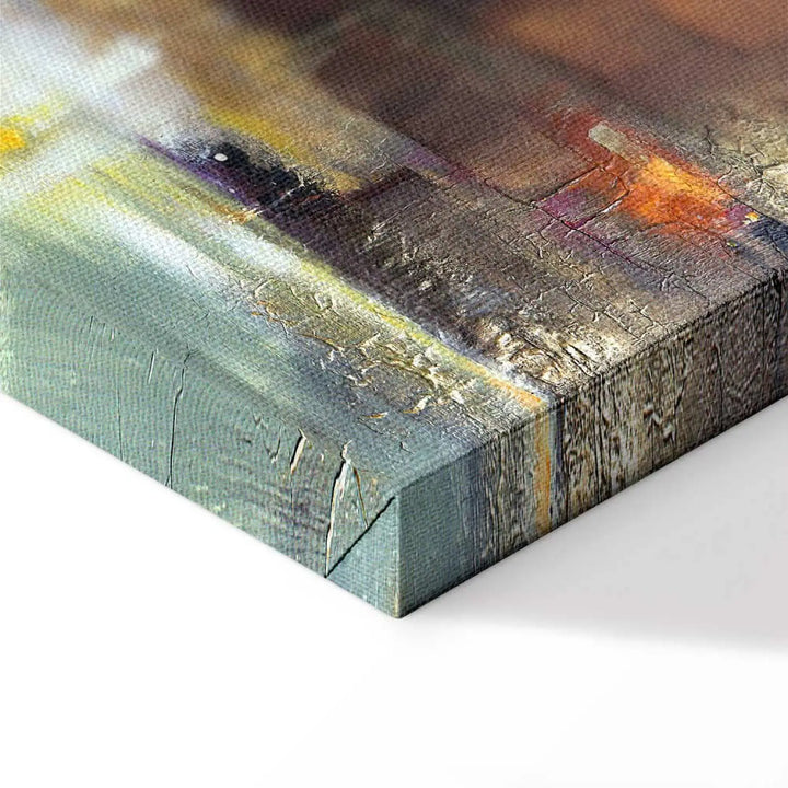 Glezna - Abstrakts raksts ar eļļas gleznas imitāciju, brūna, zelta ART XL