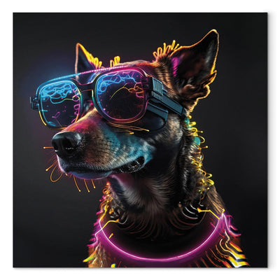 Kanva - AI suns - rozā kiberdzīvnieks ar neona brillēm, 150215 G-ART