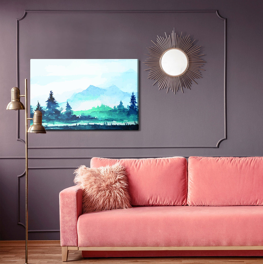 Kanva - Akvareļa kalnu ainava, N-1037 X-ART