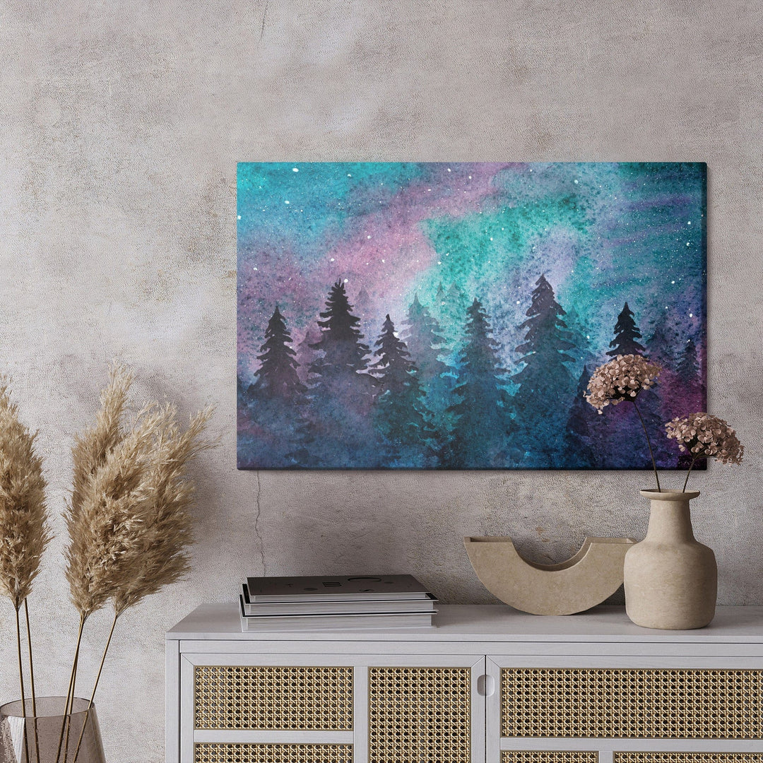 Kanva - Akvareļa nakts meža ainava, N-1216 X-ART