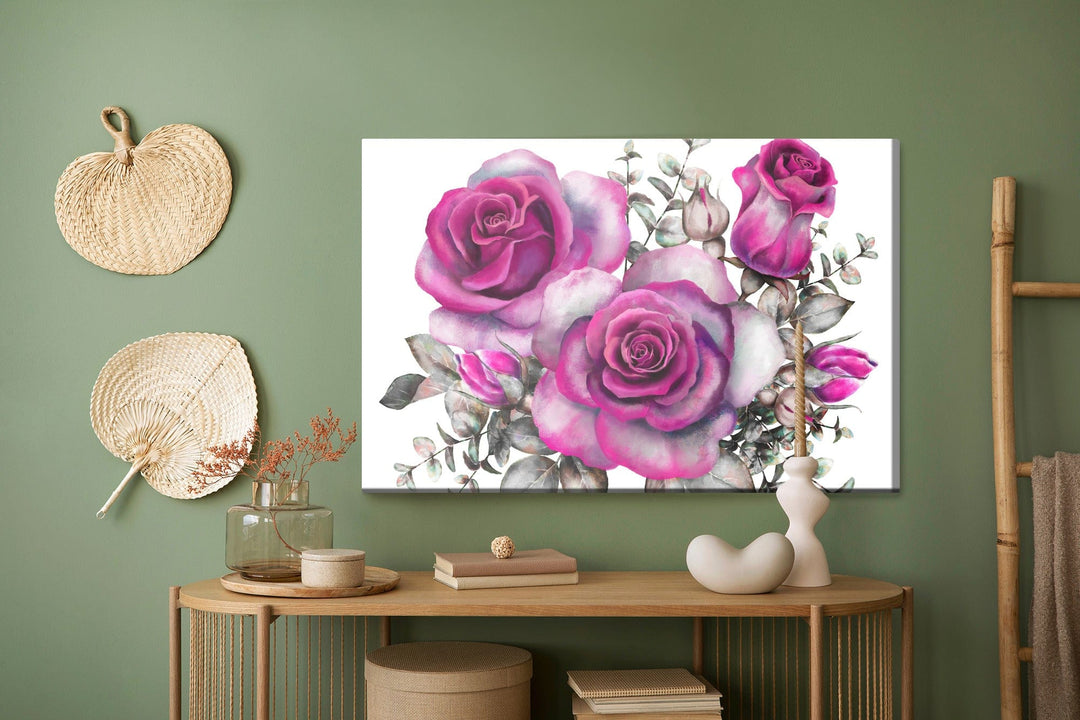 Kanva - Akvareļu rozes un lapas, N-1340 X-ART