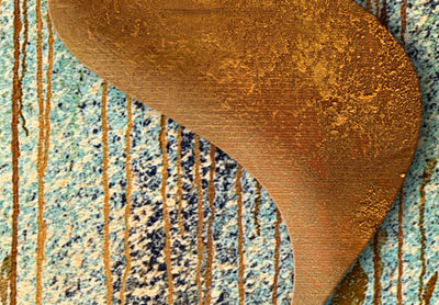 Kanva ar abstrakciju brūnā un tirkīzā krāsā (x 5), 91940 G-ART.