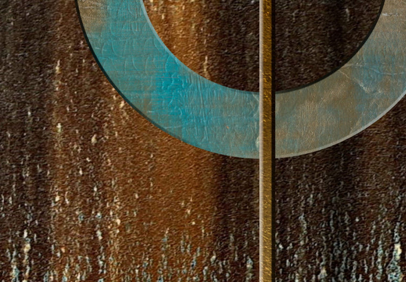 Kanva ar abstrakciju brūnā un tirkīzā krāsā (x 5), 91940 G-ART.