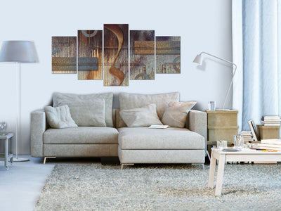 Kanva ar abstrakciju brūnos toņos - Austrumu kompozīcija, 91941 (x5) G-ART.