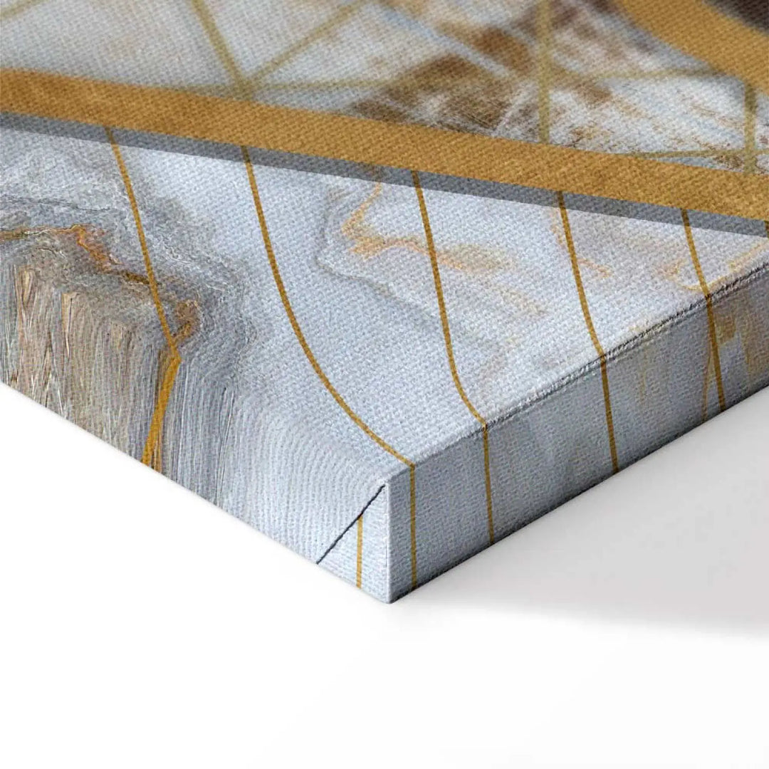 Glezna ar abstrakciju: kalniem un saulrietu - Burvīgā zeme ART XL